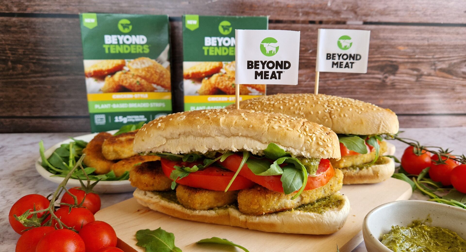 Εύκολο vegan σάντουιτς με φυτικό κοτόπουλο πανέ beyond tenderς