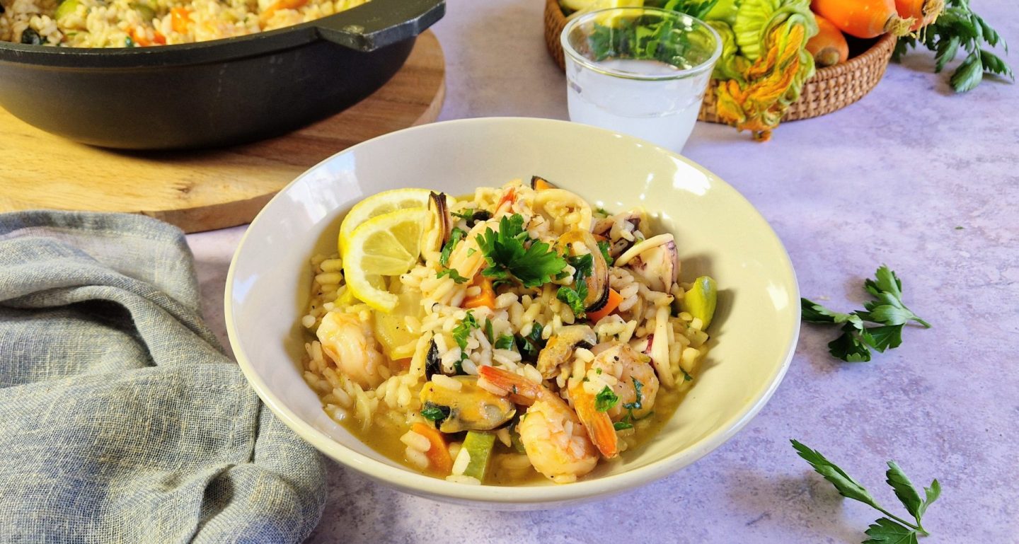Ριζότο με θαλασσινά (Νηστίσιμο)